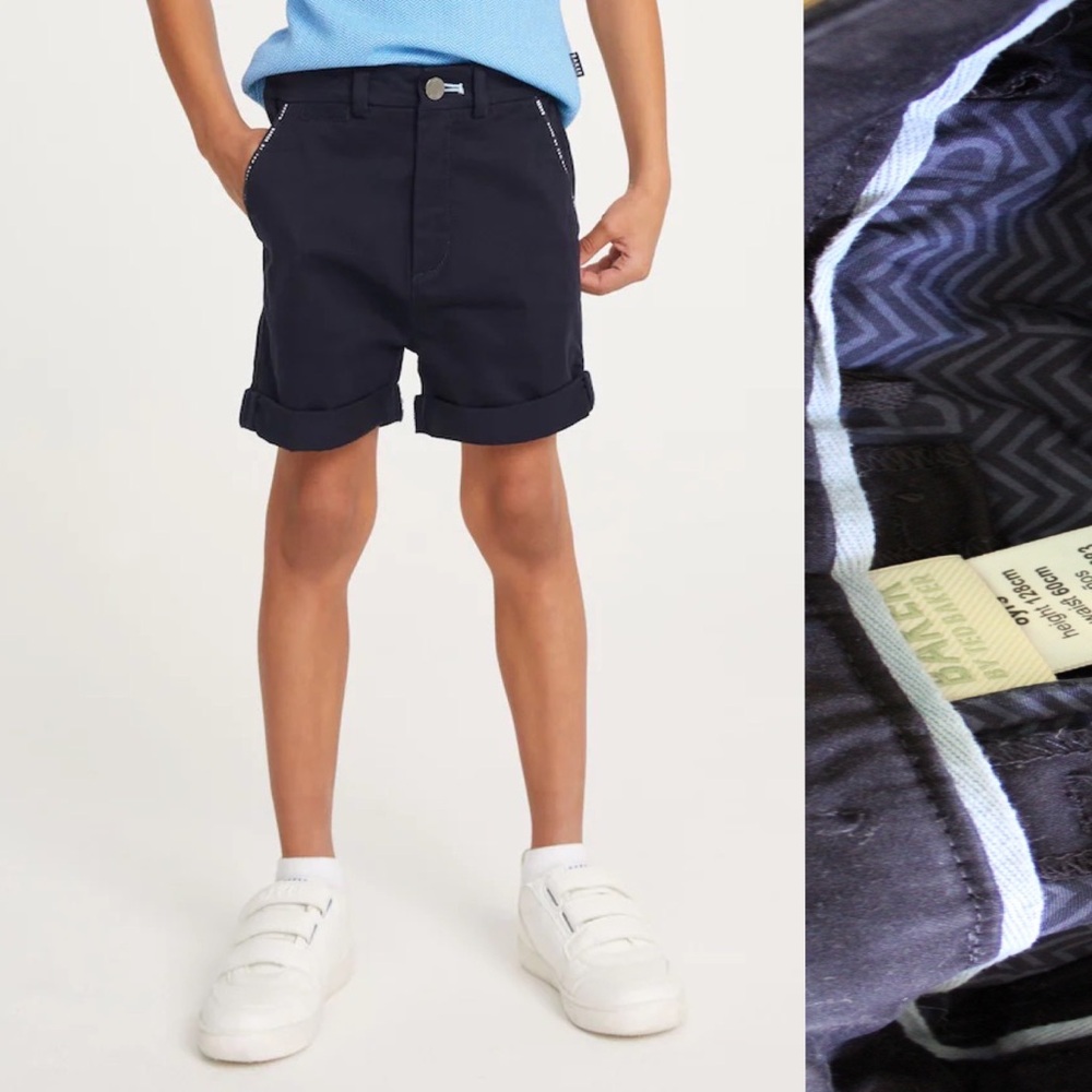 Boys Ted Baker Blue Navy Rolled Cuff Shorts Size 8 Preowned